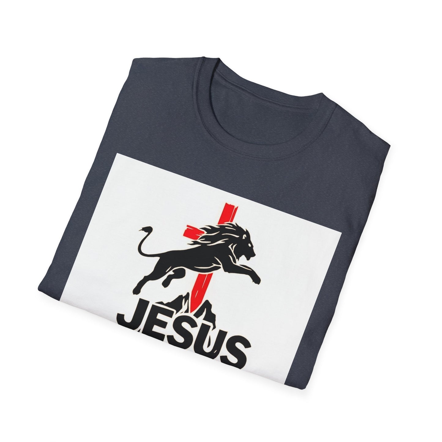 Mighty Lion of Judah T-Shirt, Unisex Softstyle Tee, Christian Apparel, Lion Jesus Shirt, Faith-Based Gift, Inspirational Clothing