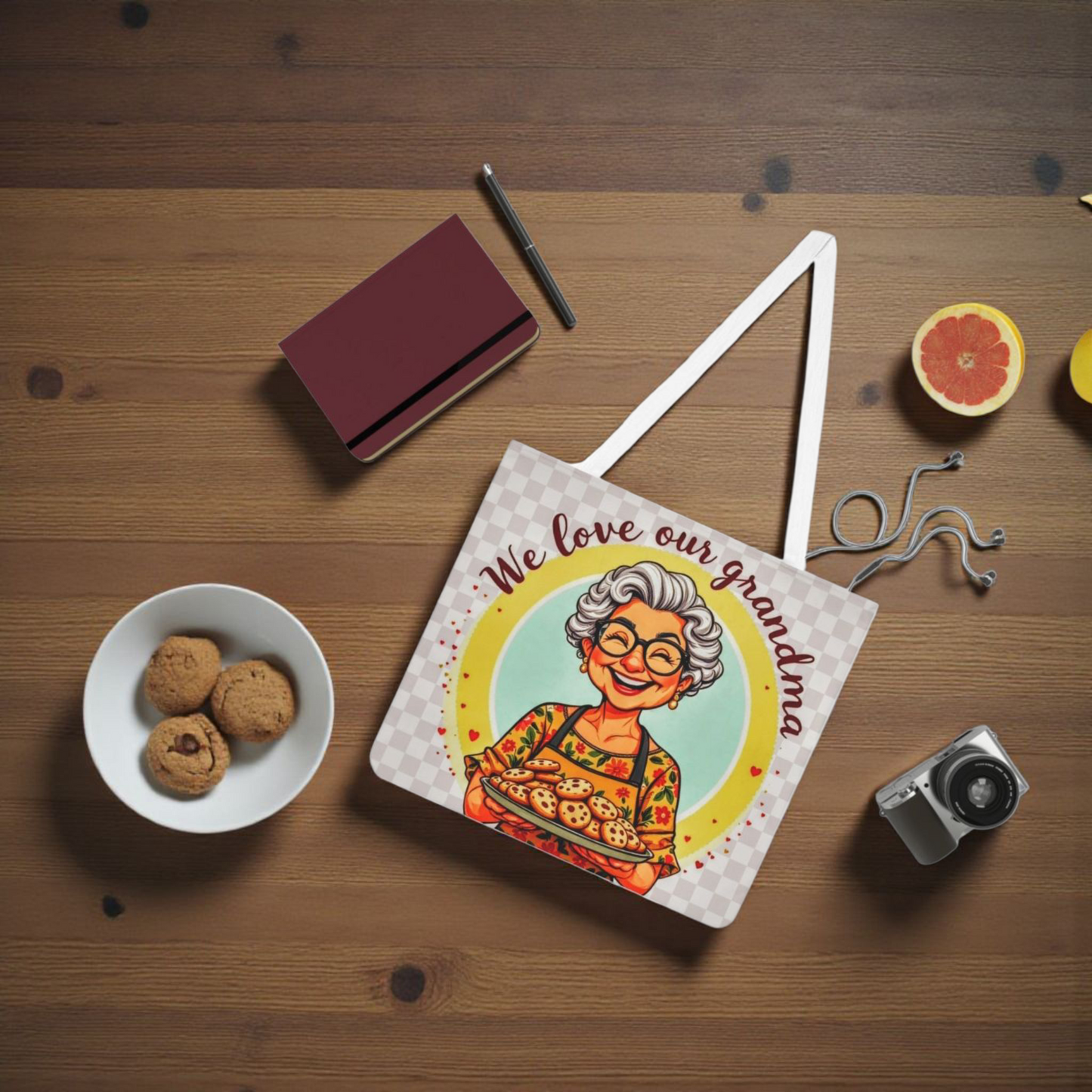 Personalized Grandma Shoulder Tote Bag | Gift for Grandma | Grocery Bag | Mom Bag | Eco-Friendly Tote | Fun Gift Idea