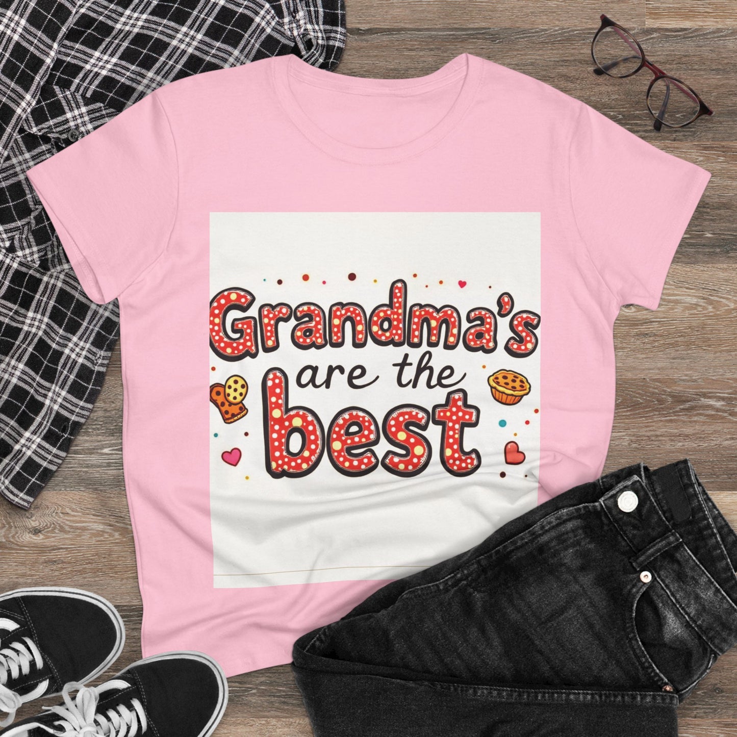 Grandma's Are The Best Cotton Tee | Gift for Grandmothers | Family Reunion Shirt | Fun Casual Wear | Heartfelt Gift