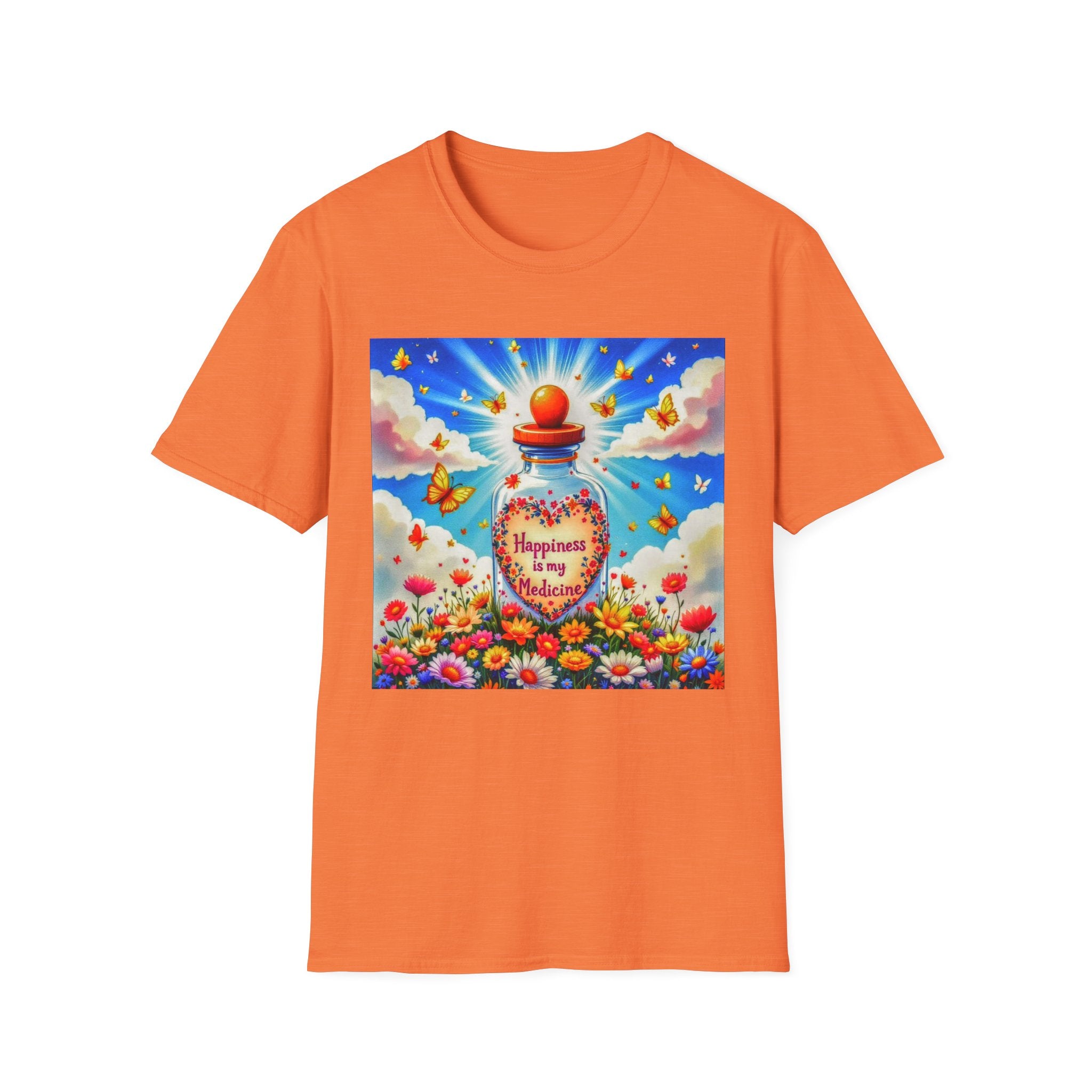 Happiness Bottle Unisex T-Shirt, Inspirational Tee, Gift for Friends, Happy Vibes Shirt, Everyday Wear, Spring Celebration