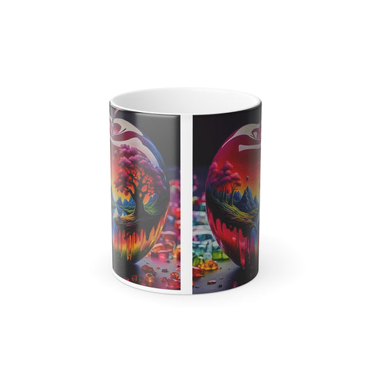 Color Changing Mug, 11oz, Magical Heat-Responsive Cup, Perfect Gift for Nature Lovers, Color Morphing Drinkware, Ideal for Home & Office