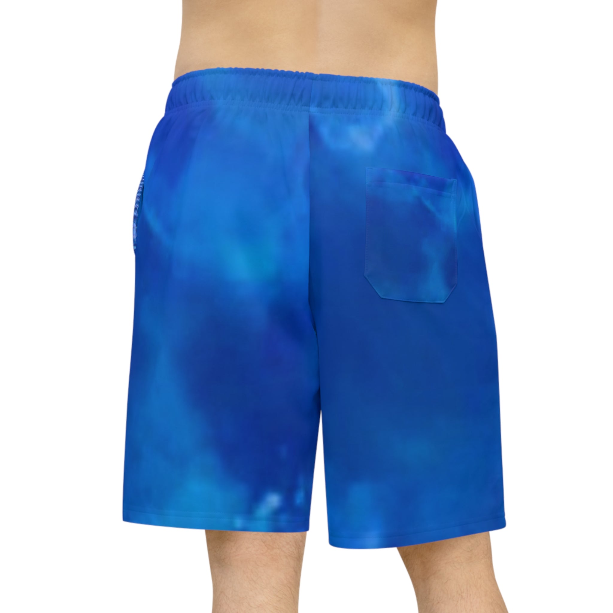 Men's Athletic Long Shorts, Cool Blue Sports Shorts, Summer Outdoor Wear, Workout Shorts, Beach Day Essentials, Stylish Casual Shorts