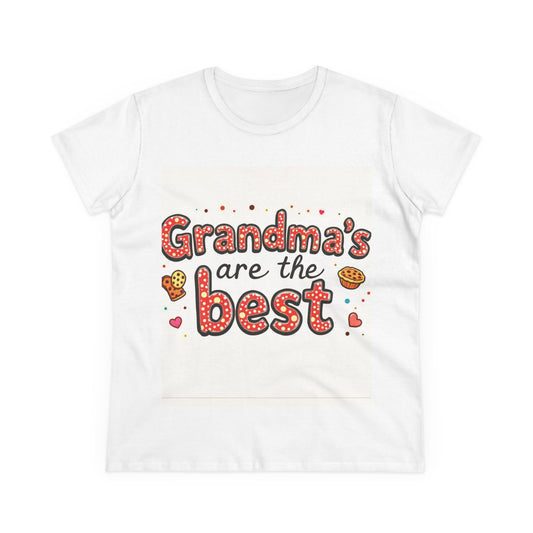 Grandma's Are The Best Cotton Tee | Gift for Grandmothers | Family Reunion Shirt | Fun Casual Wear | Heartfelt Gift