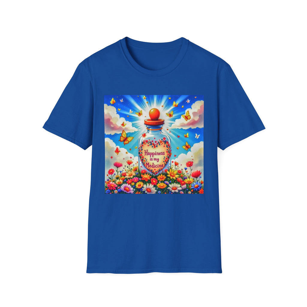 Happiness Bottle Unisex T-Shirt, Inspirational Tee, Gift for Friends, Happy Vibes Shirt, Everyday Wear, Spring Celebration