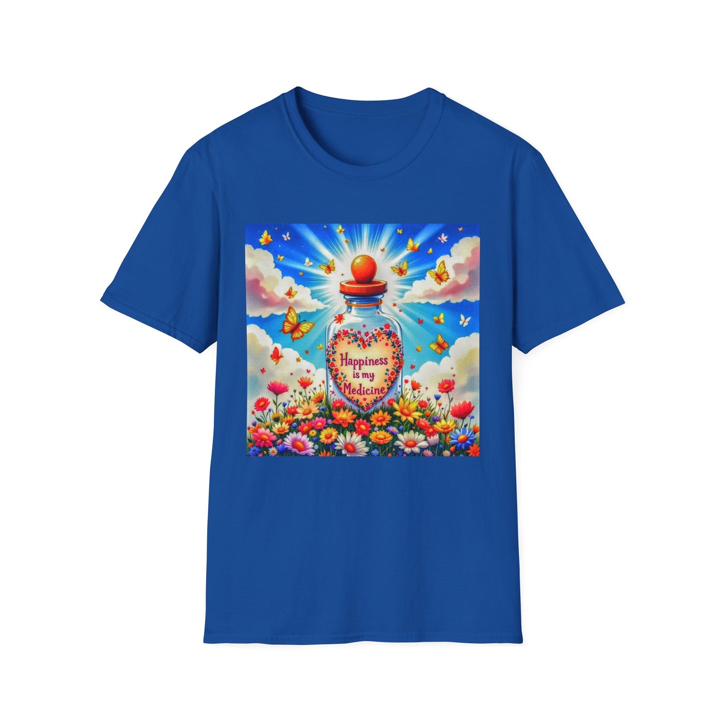 Happiness Bottle Unisex T-Shirt, Inspirational Tee, Gift for Friends, Happy Vibes Shirt, Everyday Wear, Spring Celebration