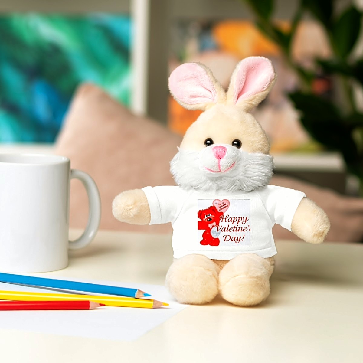 Valentine's Day Stuffed Teddy Bear - Adorable Plush Gift for Kids & Loved Ones