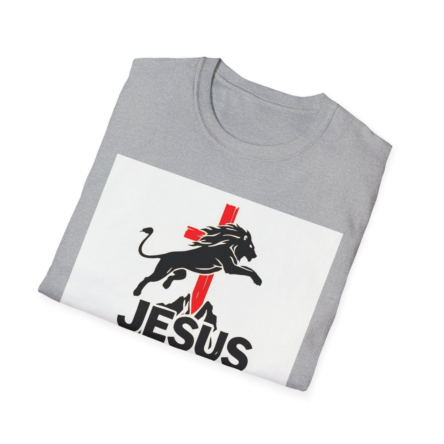 Mighty Lion of Judah T-Shirt, Unisex Softstyle Tee, Christian Apparel, Lion Jesus Shirt, Faith-Based Gift, Inspirational Clothing