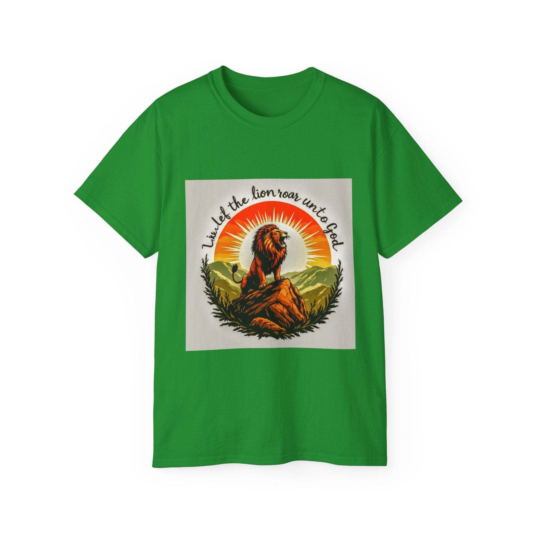 Inspired Lion Graphic Tee, Unisex Cotton Shirt, Boho Style, Nature Lover Gift, Spiritual Apparel, Casual Wear