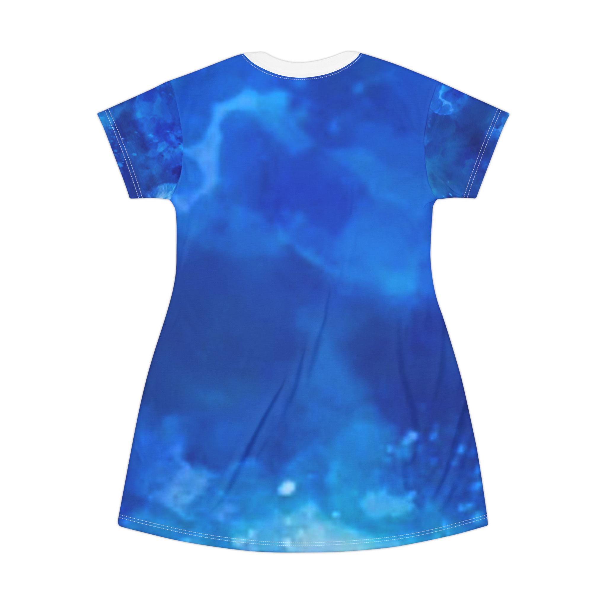 Ocean Vibe T-Shirt Dress, Perfect for Summer, Beach Days, Resort Wear, Casual Outings, Women's Fashion, AOP Dress