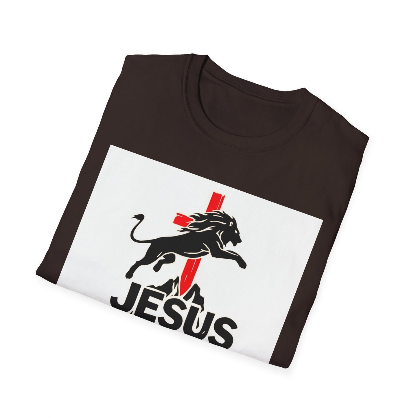 Mighty Lion of Judah T-Shirt, Unisex Softstyle Tee, Christian Apparel, Lion Jesus Shirt, Faith-Based Gift, Inspirational Clothing