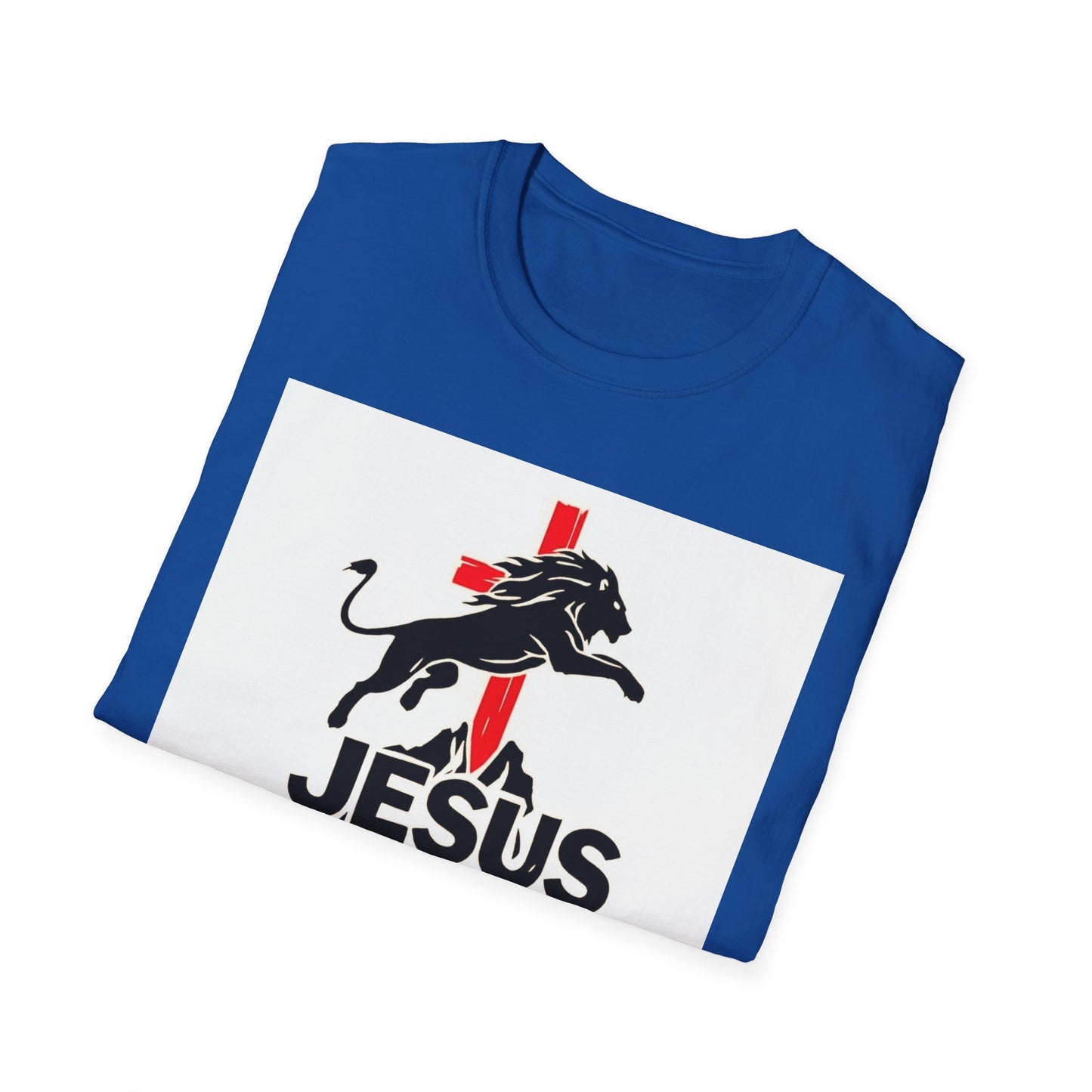 Mighty Lion of Judah T-Shirt, Unisex Softstyle Tee, Christian Apparel, Lion Jesus Shirt, Faith-Based Gift, Inspirational Clothing