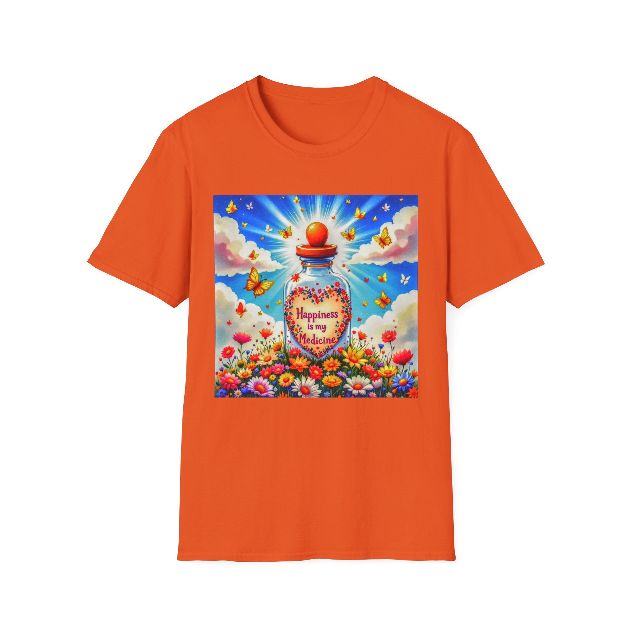 Happiness Bottle Unisex T-Shirt, Inspirational Tee, Gift for Friends, Happy Vibes Shirt, Everyday Wear, Spring Celebration