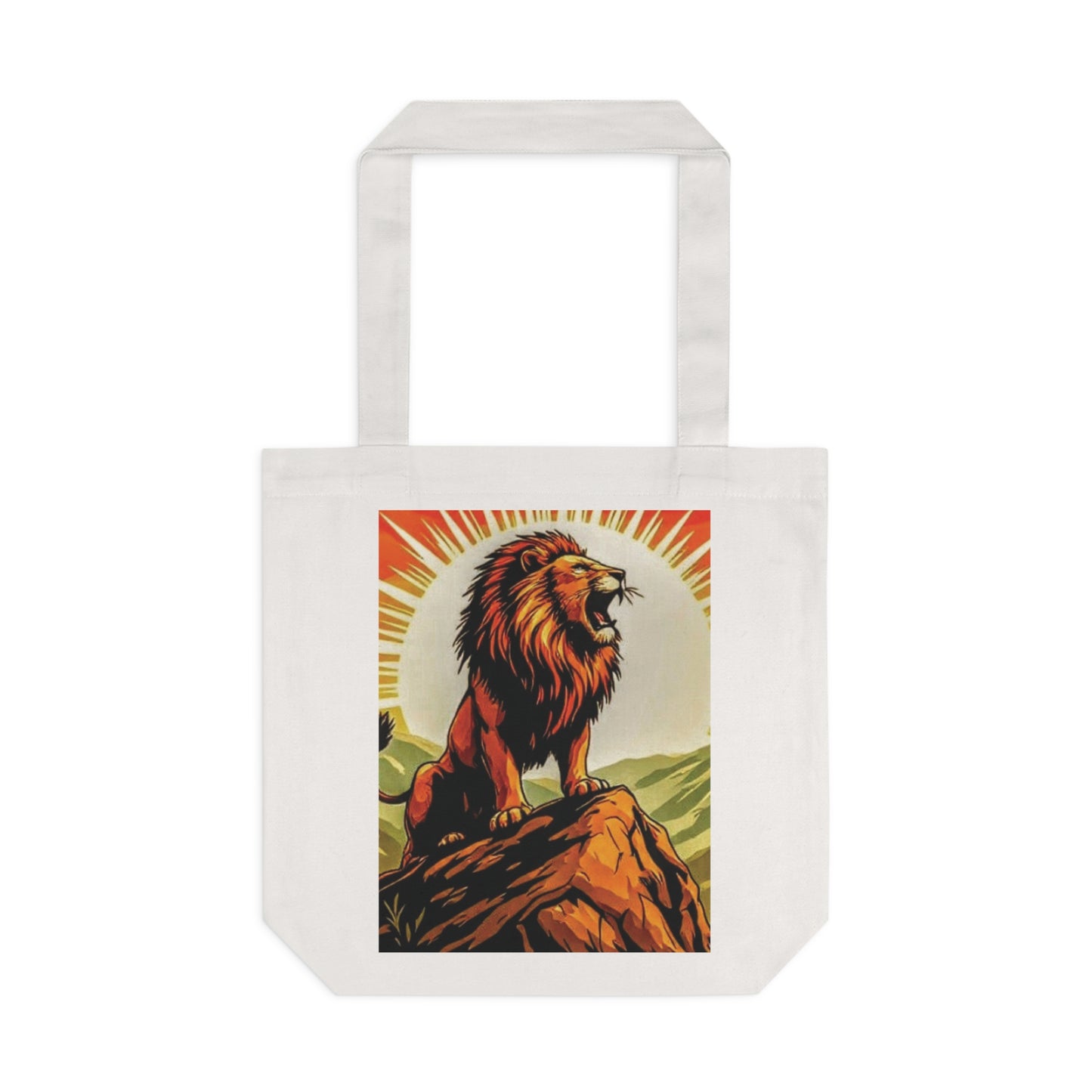 Bold Lion Cotton Tote Bag - Eco-Friendly, Reusable Shopping Bag, Gift for Animal Lovers, Canvas Grocery Bag, Unique Art Tote