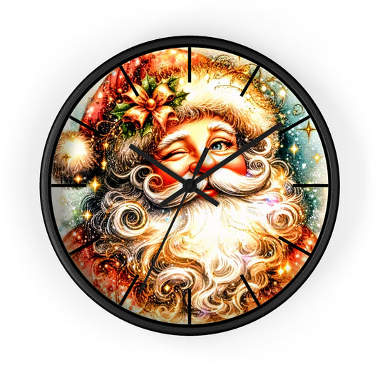 Vintage Winking Santa Wall Clock – Retro Christmas Home Décor