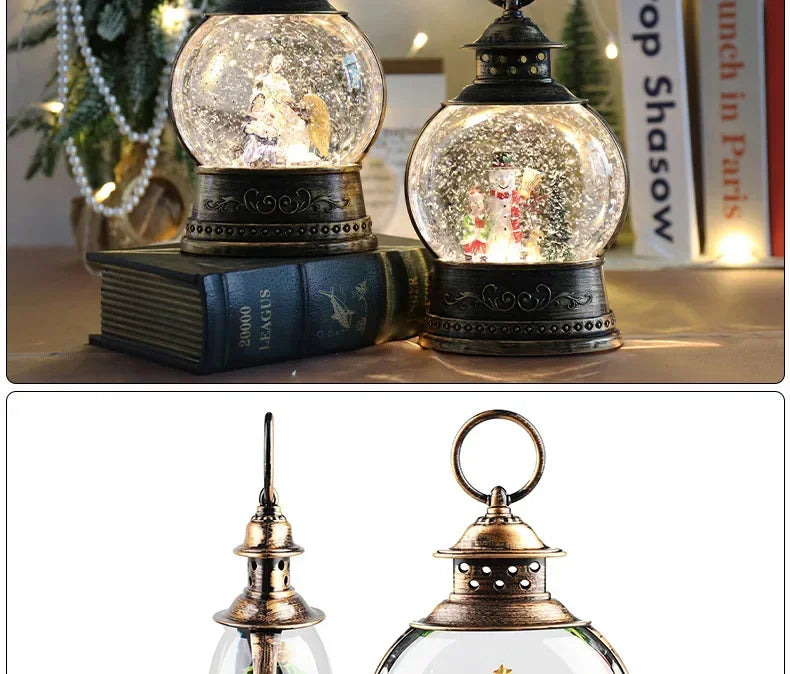 Christmas Crystal Ball Music Box – Santa Claus Snow Globe with Lights