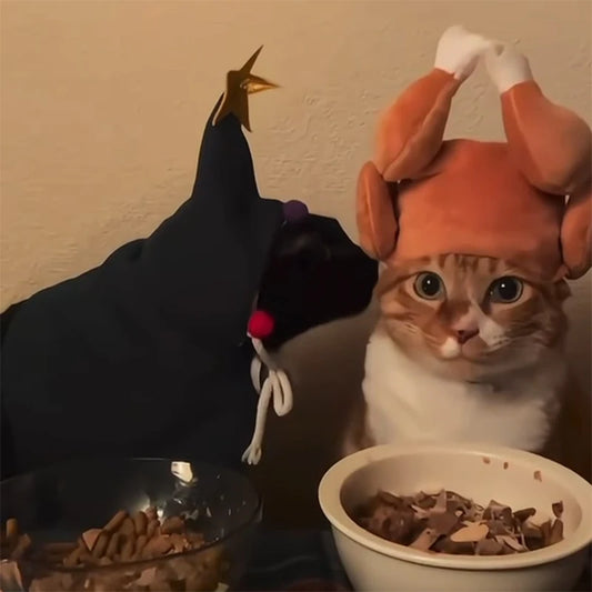 Funny Thanksgiving Turkey Hat For Cat Dog Cartoon Chicken Leg Hat Carnival Turkey Hat Headwear Pet Cosplay