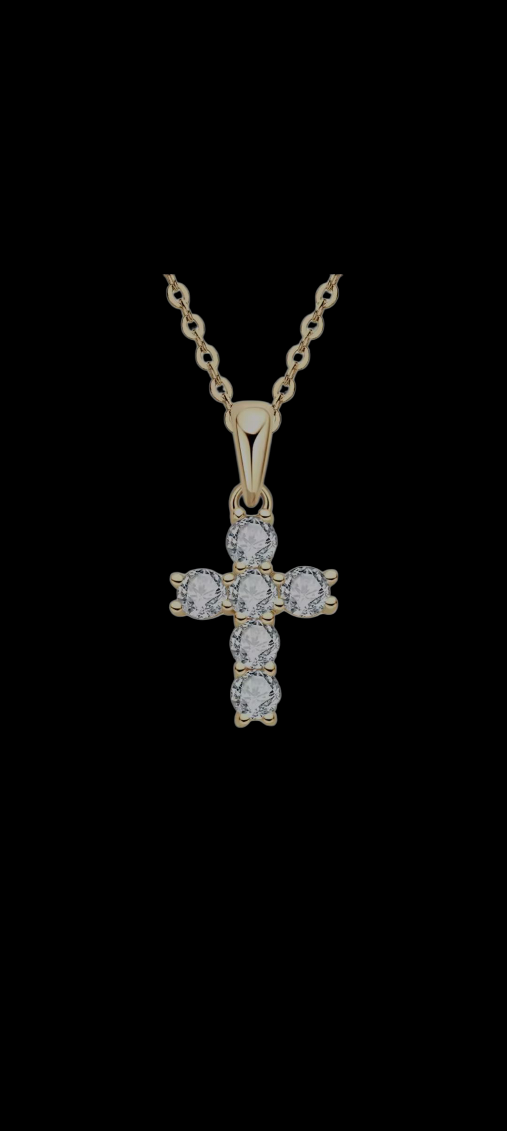 OXTAO 3mm Moissanite Cross Pendant Necklace - 925 Sterling Silver