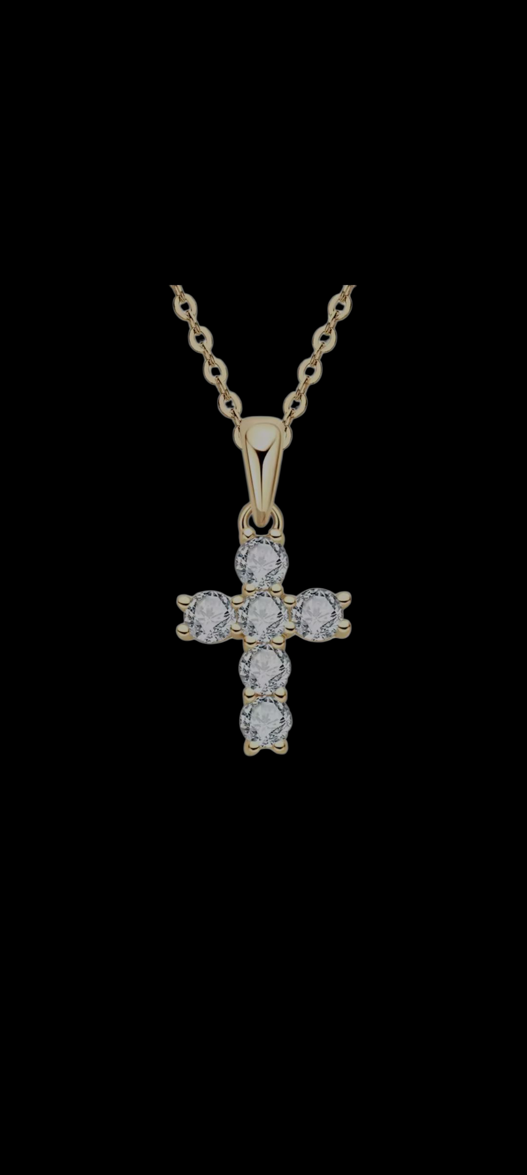 OXTAO 3mm Moissanite Cross Pendant Necklace - 925 Sterling Silver