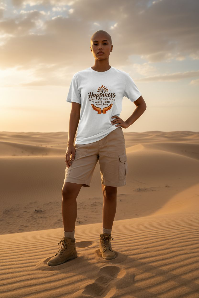 Inspirational Unisex Tee - "Happiness is Not Success Until You Accept Jesus" - Motivational Apparel, Faith Shirt, Gift for Believers, [...]