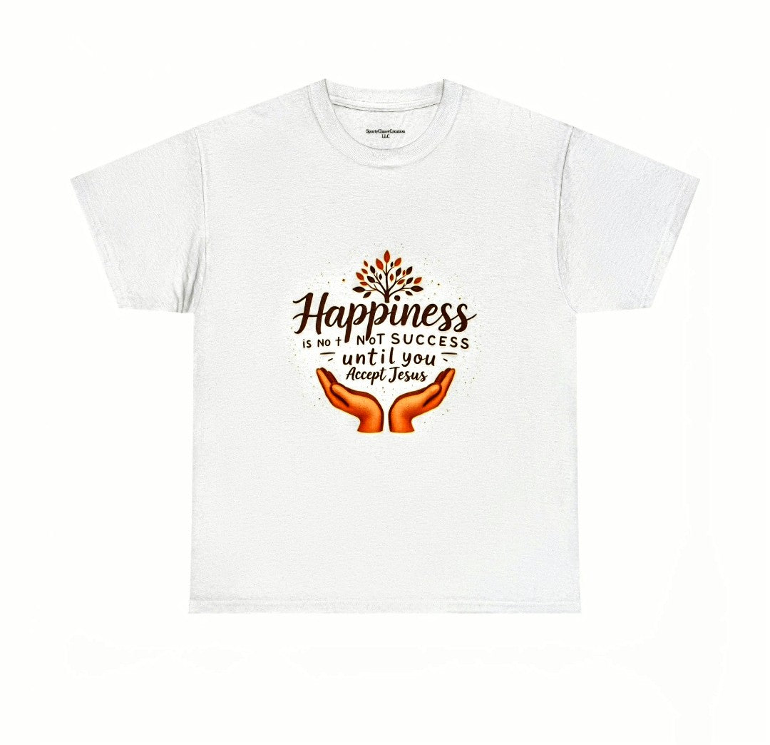 Inspirational Unisex Tee - "Happiness is Not Success Until You Accept Jesus" - Motivational Apparel, Faith Shirt, Gift for Believers, [...]
