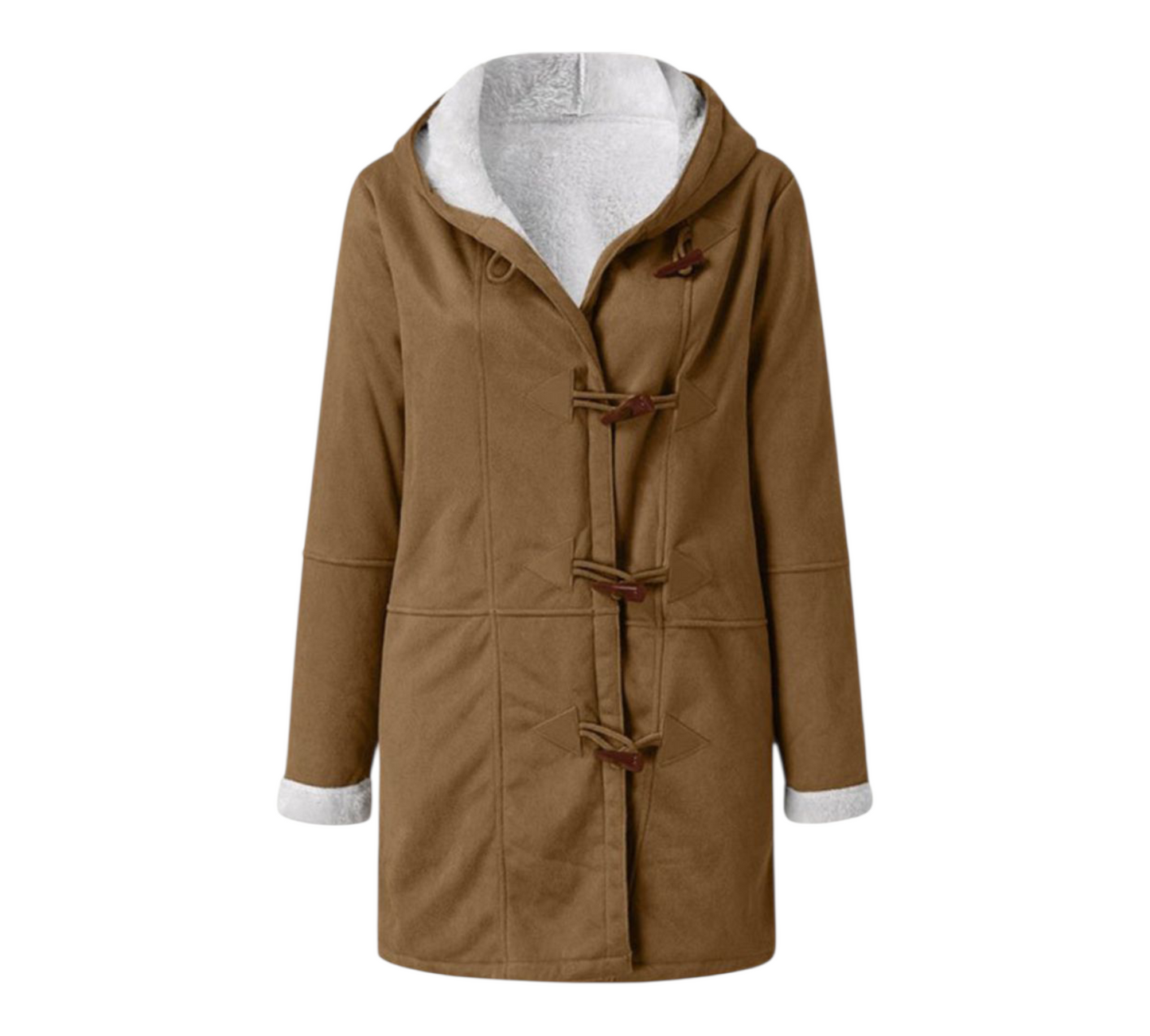 Winter Jackets For Women Sherpa Lined Jacket Women Duffle Toggle Coat Hooded Fleece Jacket