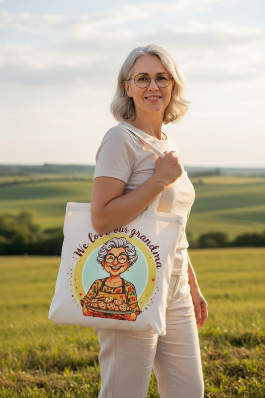 Personalized Grandma Shoulder Tote Bag | Gift for Grandma | Grocery Bag | Mom Bag | Eco-Friendly Tote | Fun Gift Idea