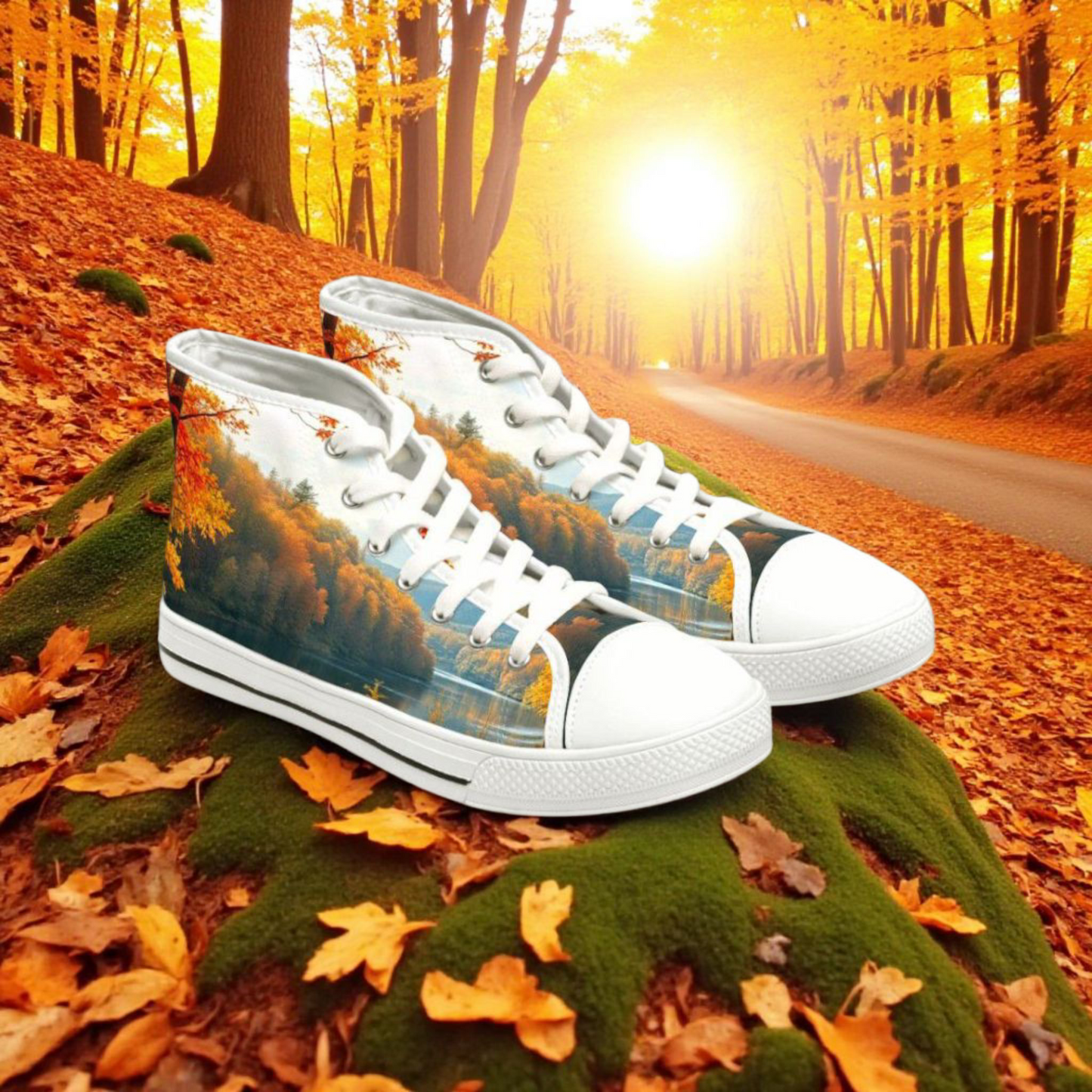 Women's Autumn Landscape High Top Sneakers, Trendy Fall Shoes, Perfect for Casual Wear, Gift for Nature Lovers, Stylish Footwear for [...]