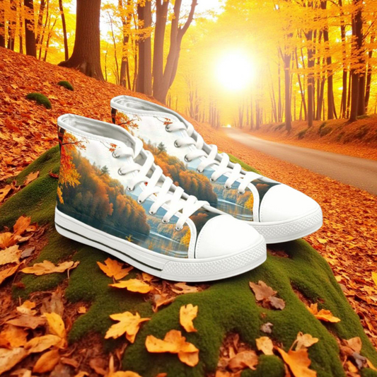 Women's Autumn Landscape High Top Sneakers, Trendy Fall Shoes, Perfect for Casual Wear, Gift for Nature Lovers, Stylish Footwear for [...]