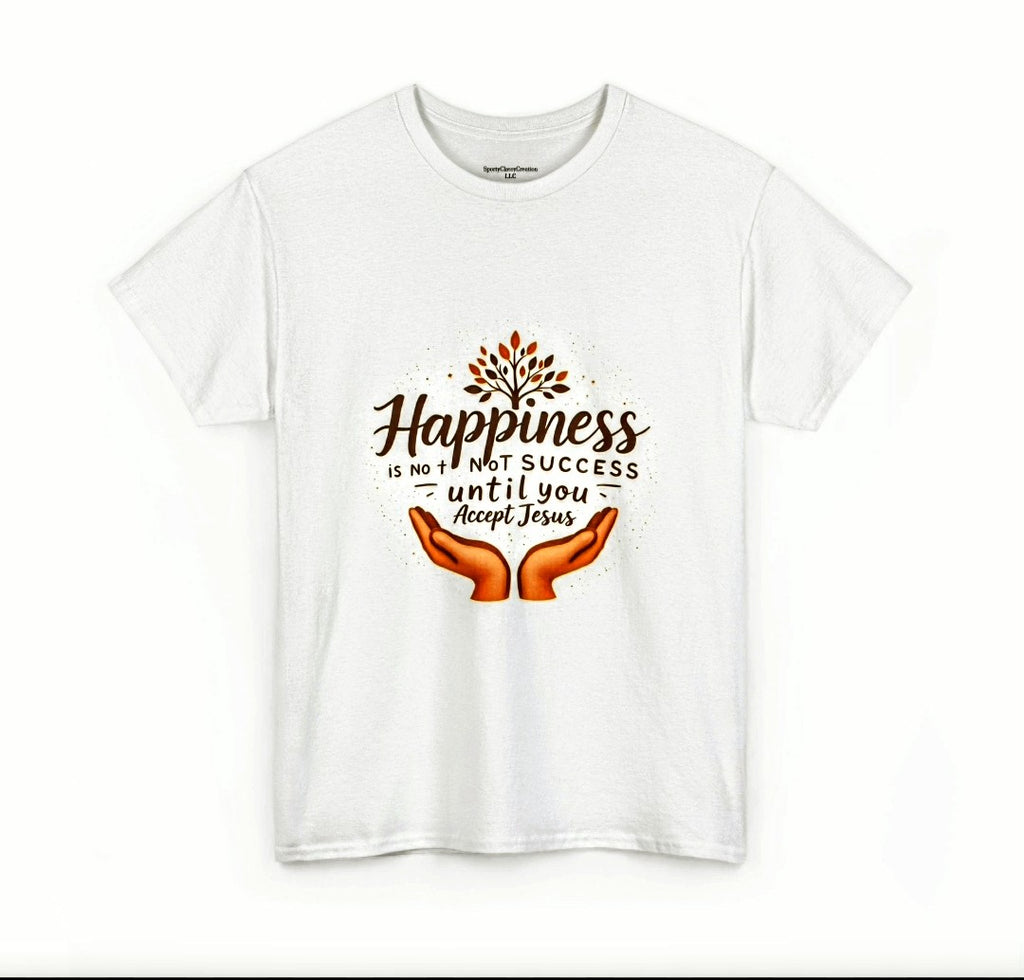 Inspirational Unisex Tee - "Happiness is Not Success Until You Accept Jesus" - Motivational Apparel, Faith Shirt, Gift for Believers, [...]