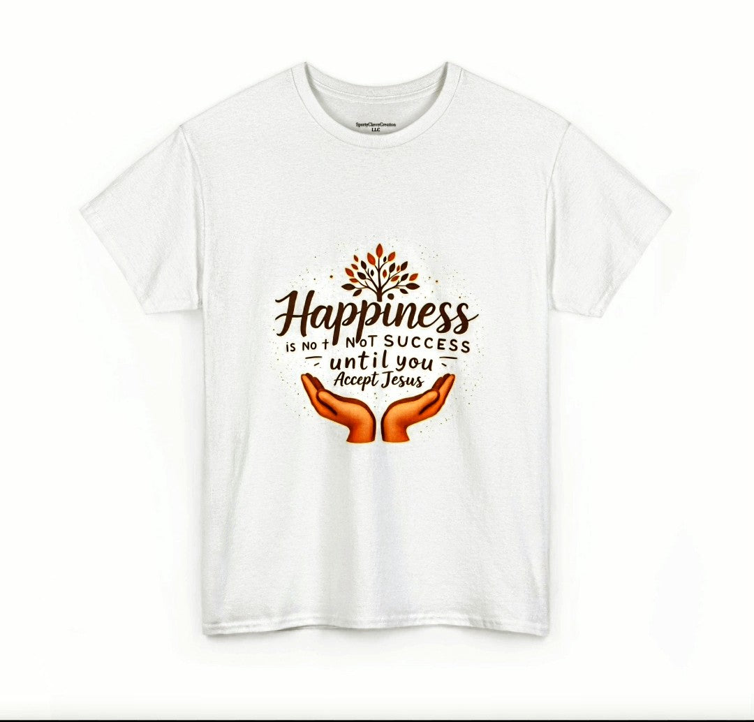 Inspirational Unisex Tee - "Happiness is Not Success Until You Accept Jesus" - Motivational Apparel, Faith Shirt, Gift for Believers, [...]