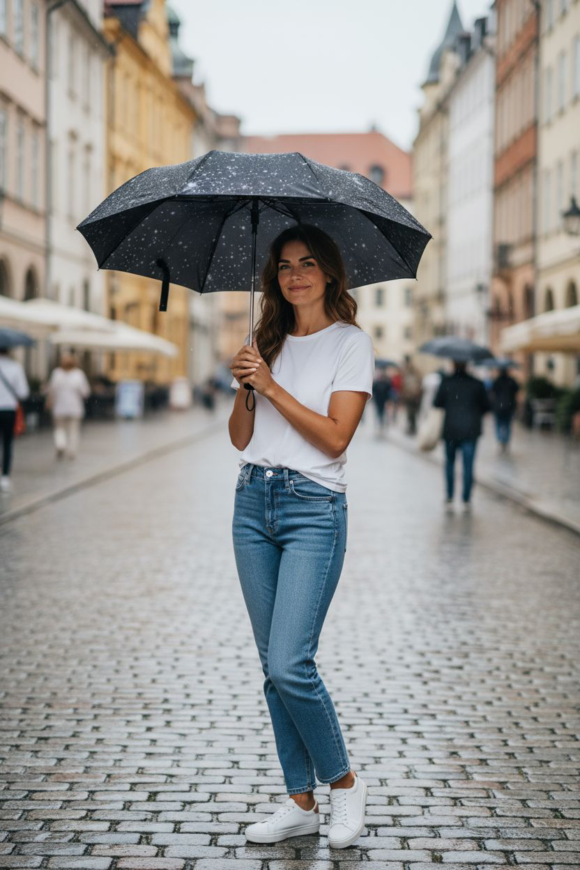 Umbrella - Glittering in the Rain Foldable Semi-Automatic Design