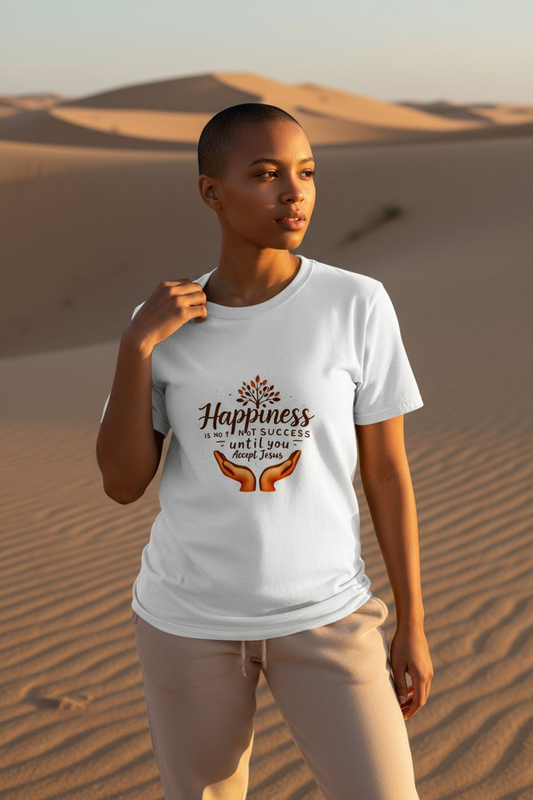 Inspirational Unisex Tee - "Happiness is Not Success Until You Accept Jesus" - Motivational Apparel, Faith Shirt, Gift for Believers, [...]
